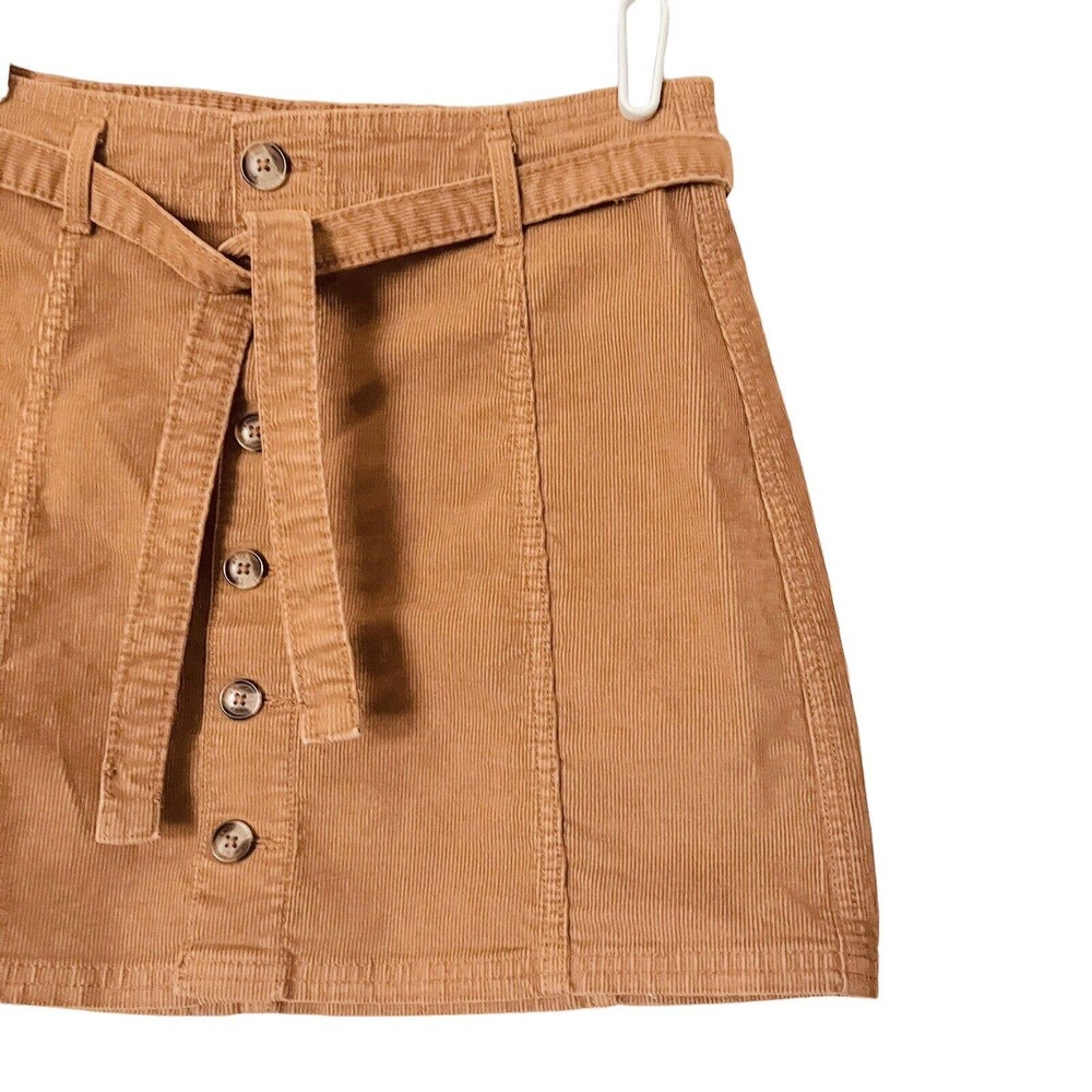 American Eagle Super Stretch High Rise A-Line Button Front Corduroy Skirt Size 4 - Picture 5 of 11